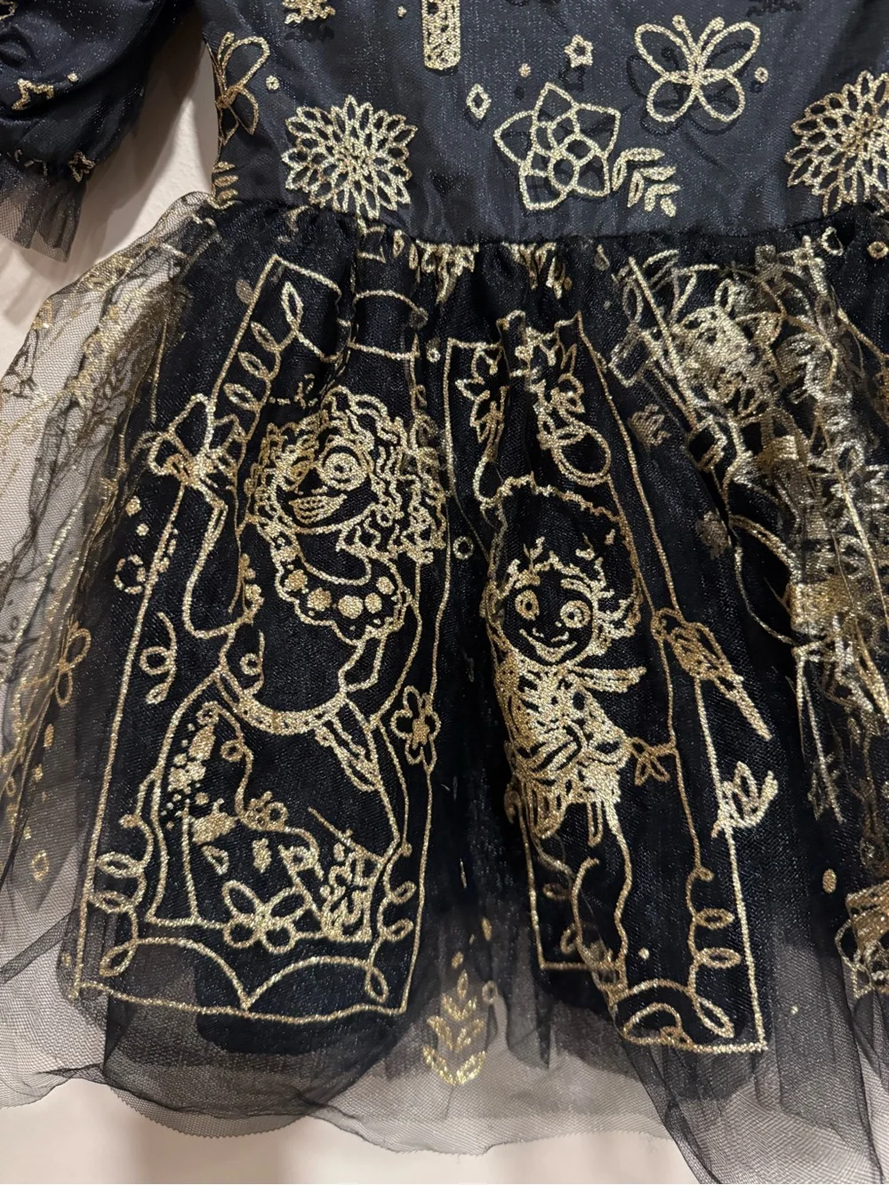 🧨Disney Encanto Elegant Black and Gold Sparkle Tulle elegant Costume Dress